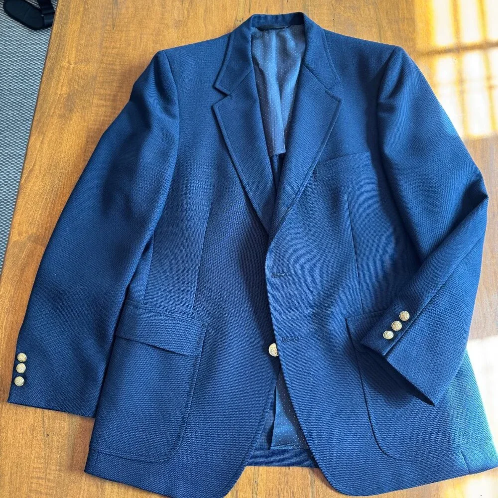 Navy Blazer w/ Gold Buttons - 40R - Picture 1 of 3
